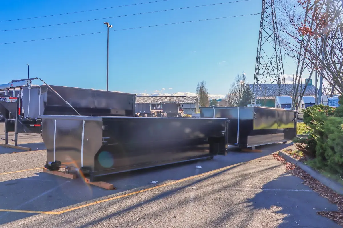 Roll-off dumpster ready for waste disposal at job site for Cleanout Dumpster Rental in De Queen